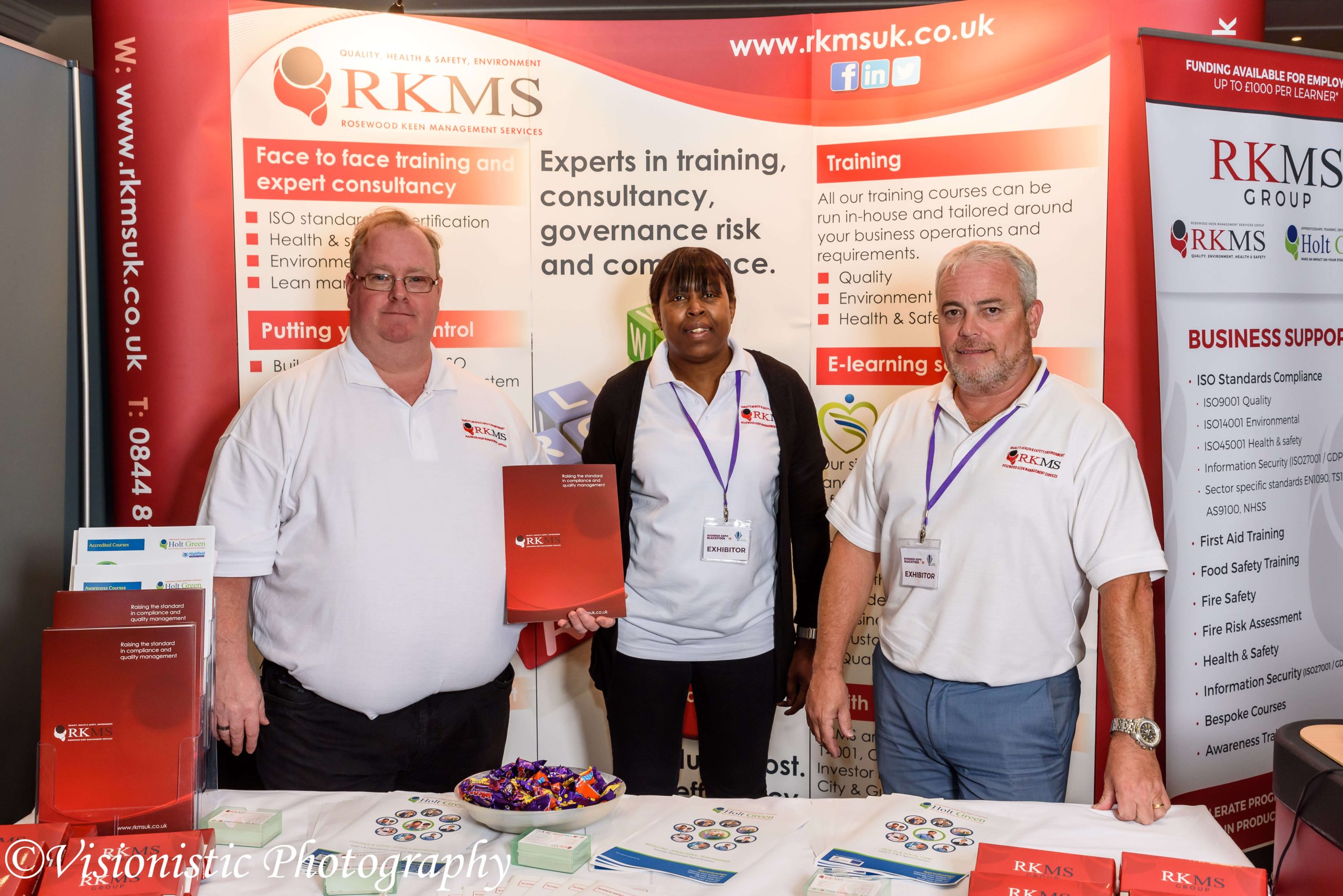 The team of RKMS on their Blackpool Expo stand in 2018