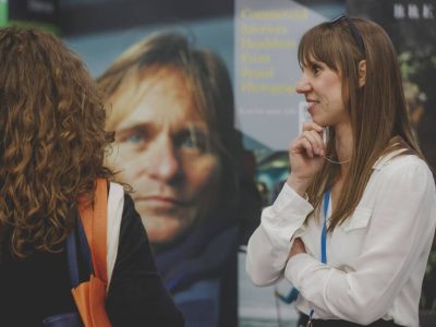 female Visitor talking to an exhibitor at Blackpool Expo